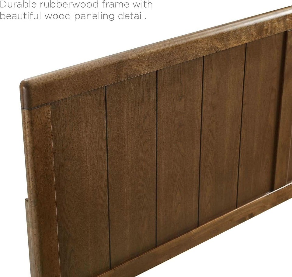 Mid-Century Walnut King Headboard With Contemporary Design