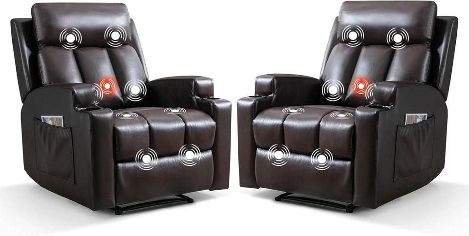 Brown UltraSoft Fabric Manual Recliner With Plush Arms
