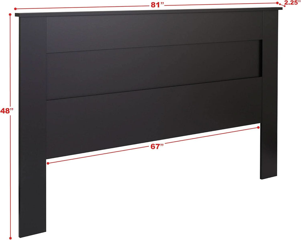 Stylish Black Wood Panel Headboard for King Beds