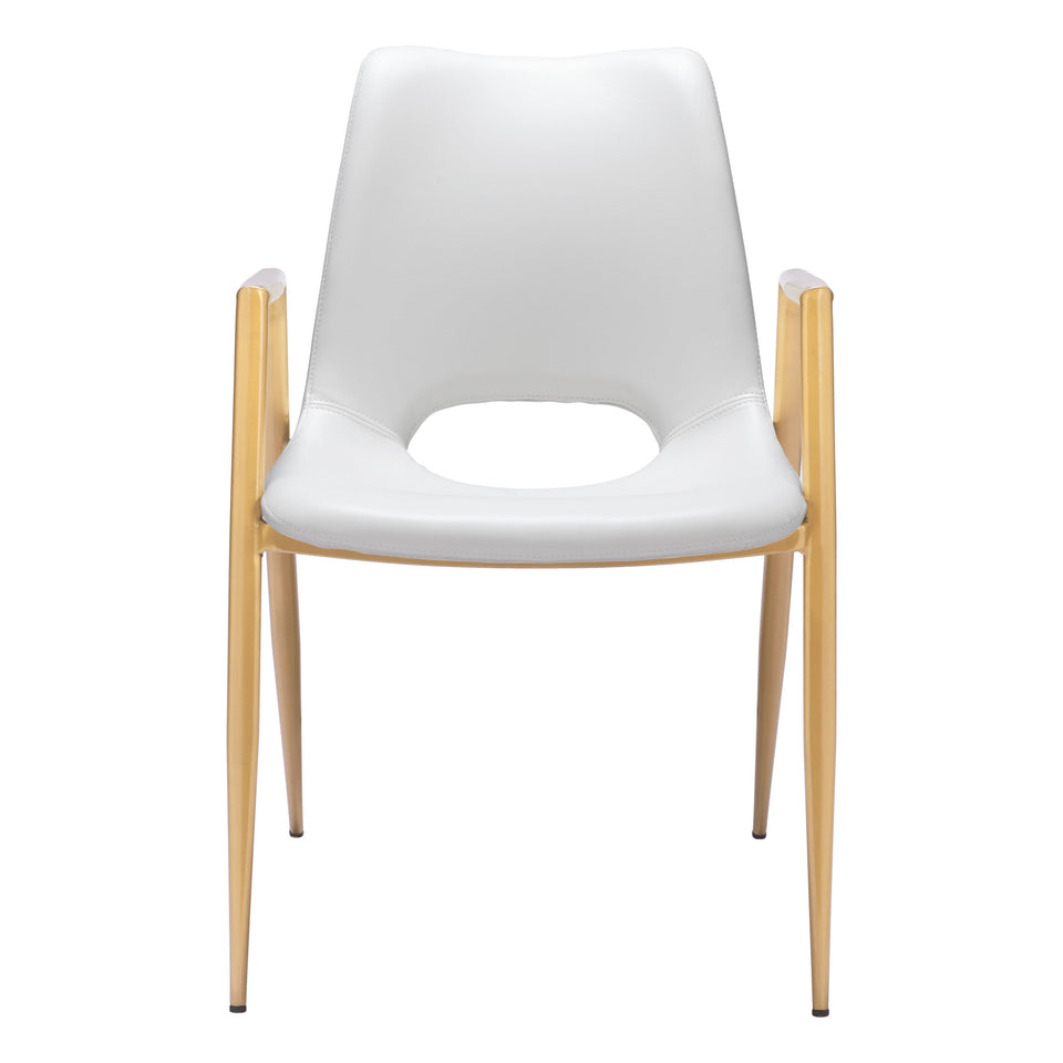 Desi Dining Chair (Set of 2) White & Gold