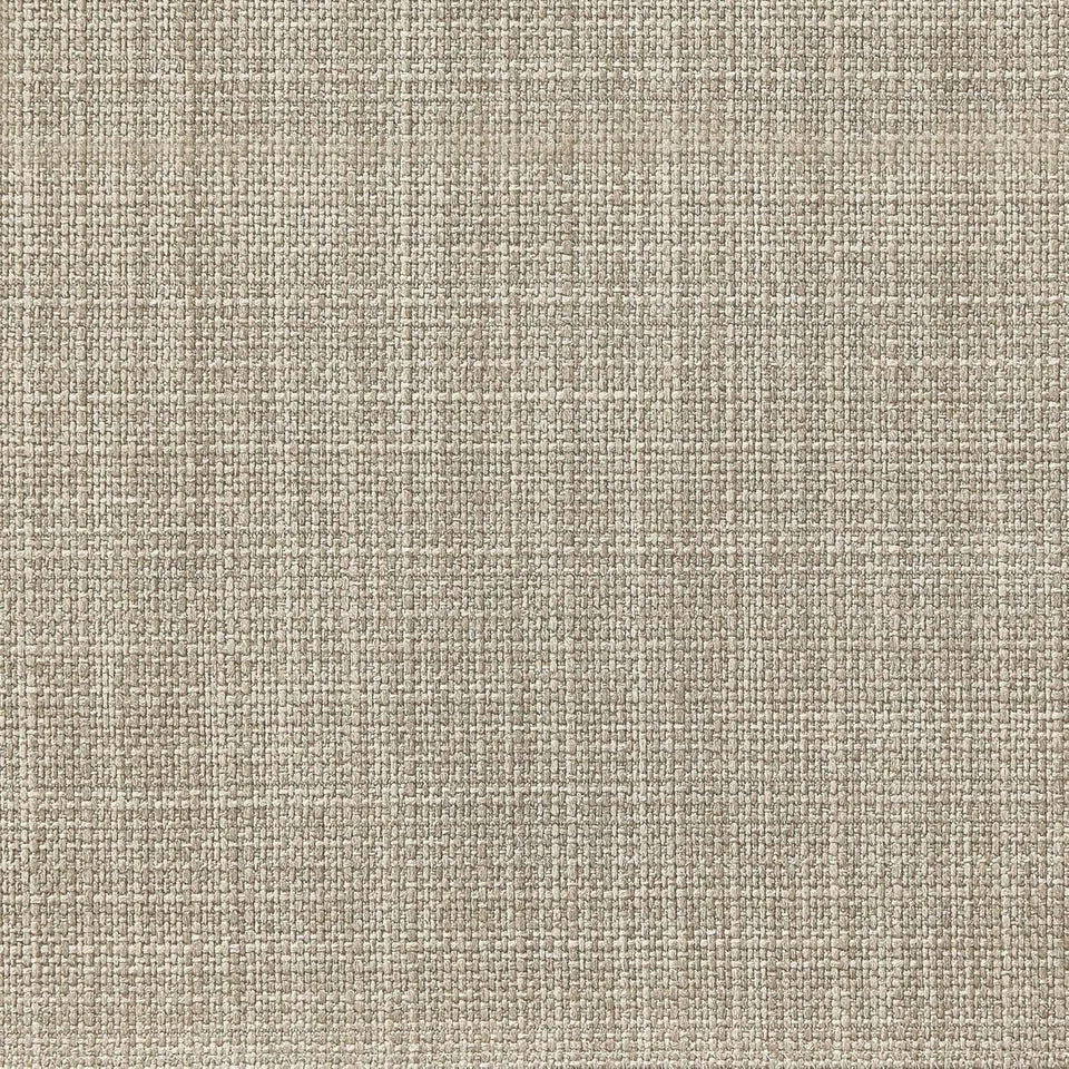 Beige Linen Round Storage Ottoman Featuring Tufting