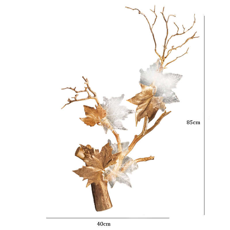 Maple Leaf Brass Biophilic Wall Sconce
