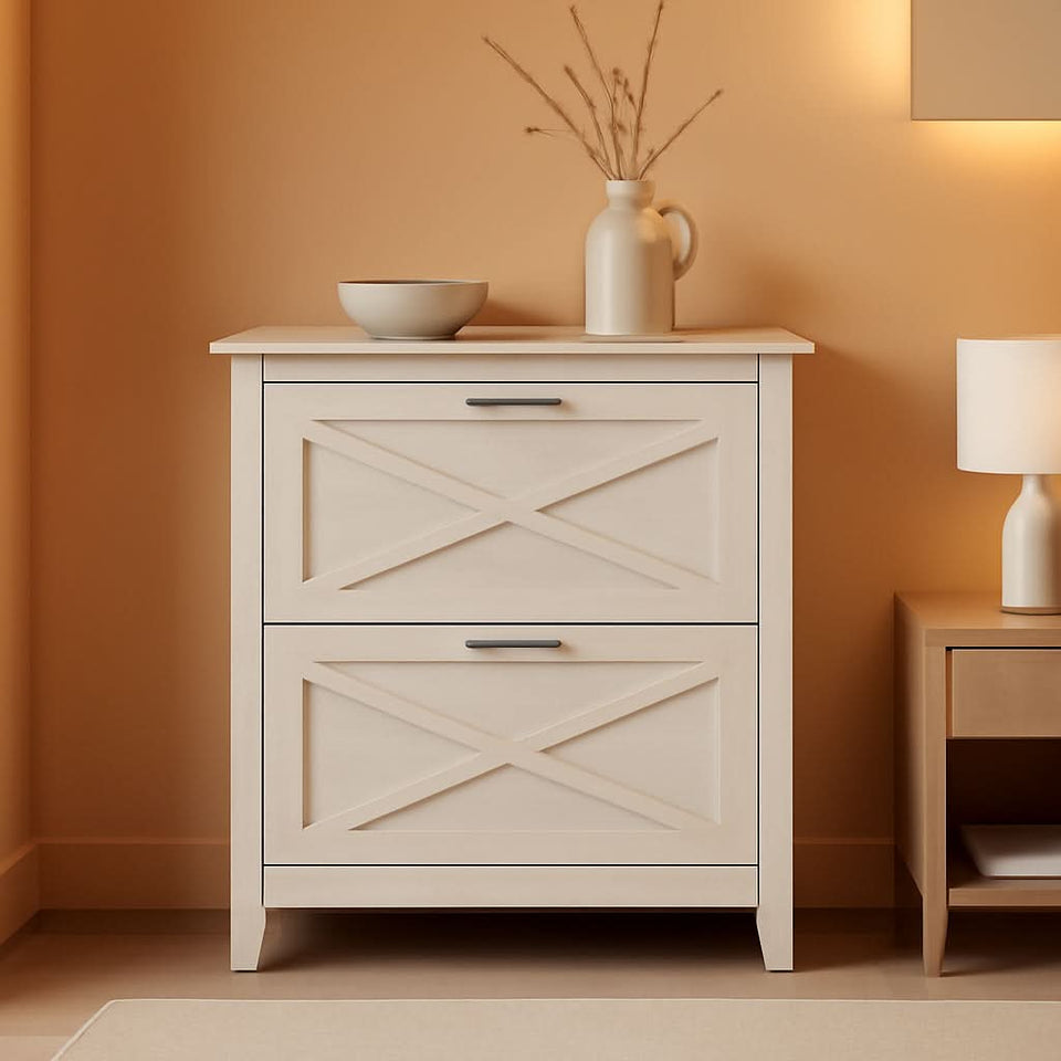 Key West 2 Drawer Lateral File Cabinet Linen White Oak