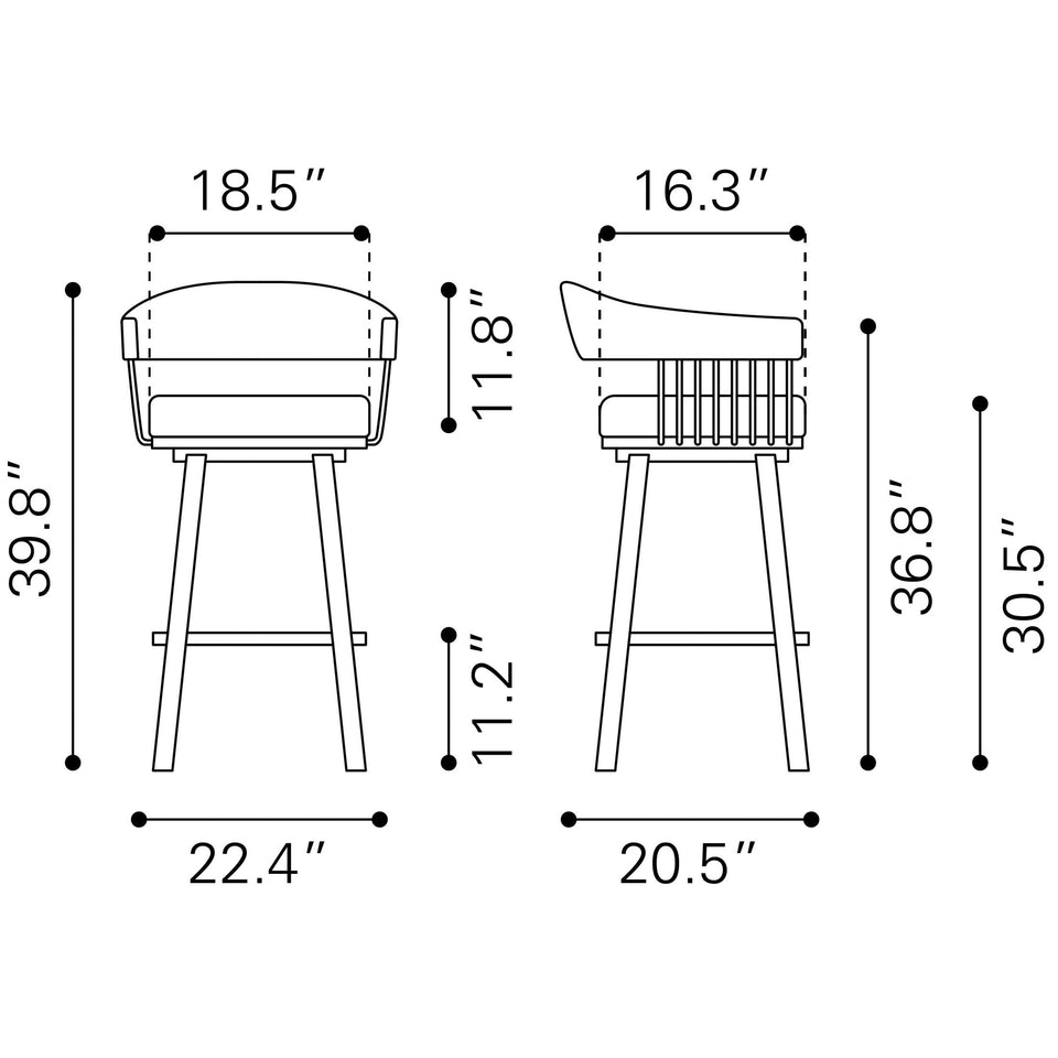 Bantry Swivel Barstool White