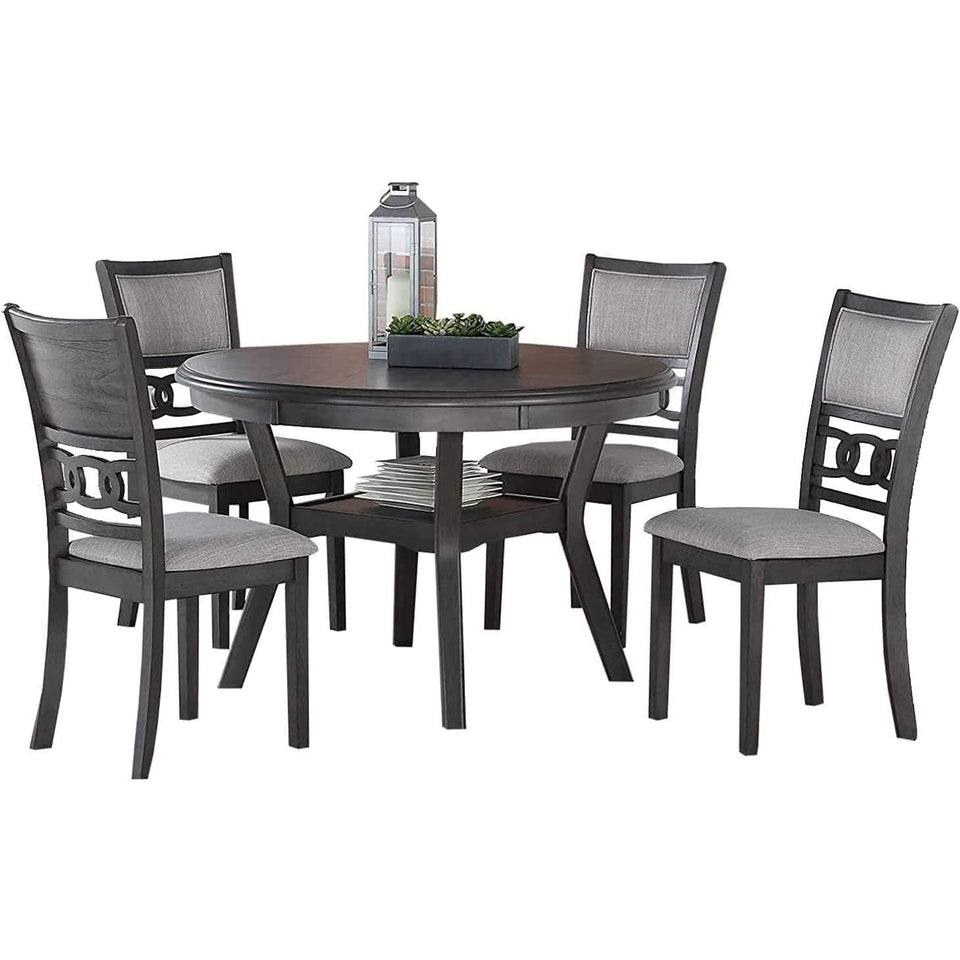 Gray 5 Piece Dining Table Set With 4 Chairs For Kitchen
