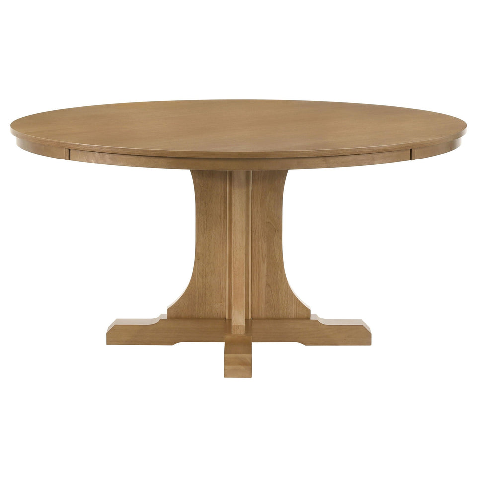 Hartville 60-inch Round Dining Table Natural Light Brown