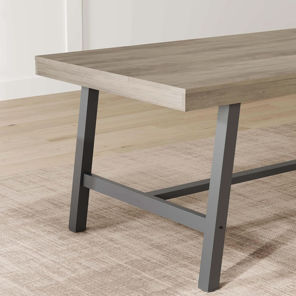 Industrial Dining Table 70.87 Inch Grey For Kitchen