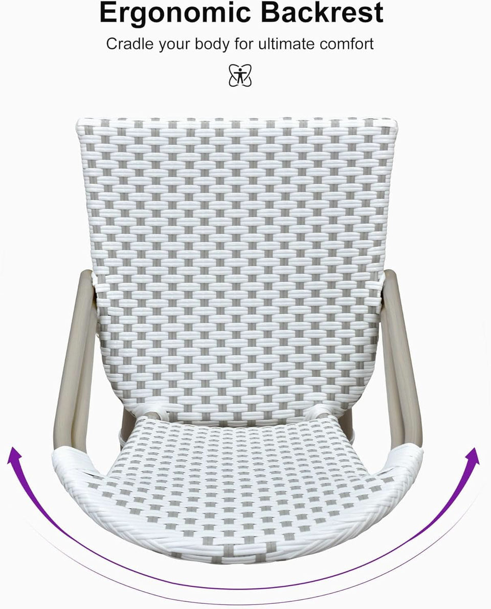 French Style Outdoor Bar Stools Set Of 2 27 Inch White And Grey