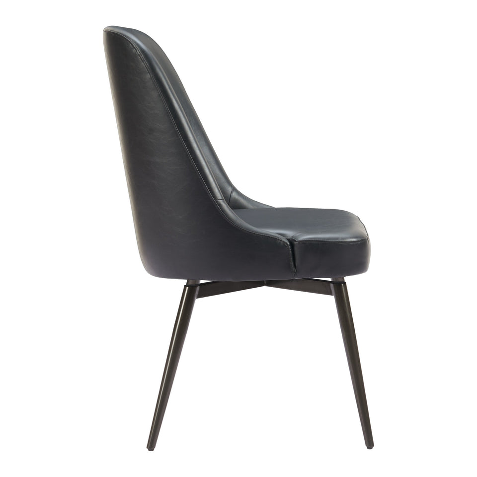 Keppel Swivel Dining Chair (Set of 2) Black