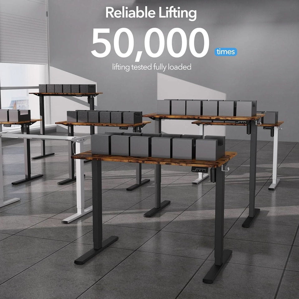 Electric Standing Desk 40x24 Adjustable Height Rustic Brown