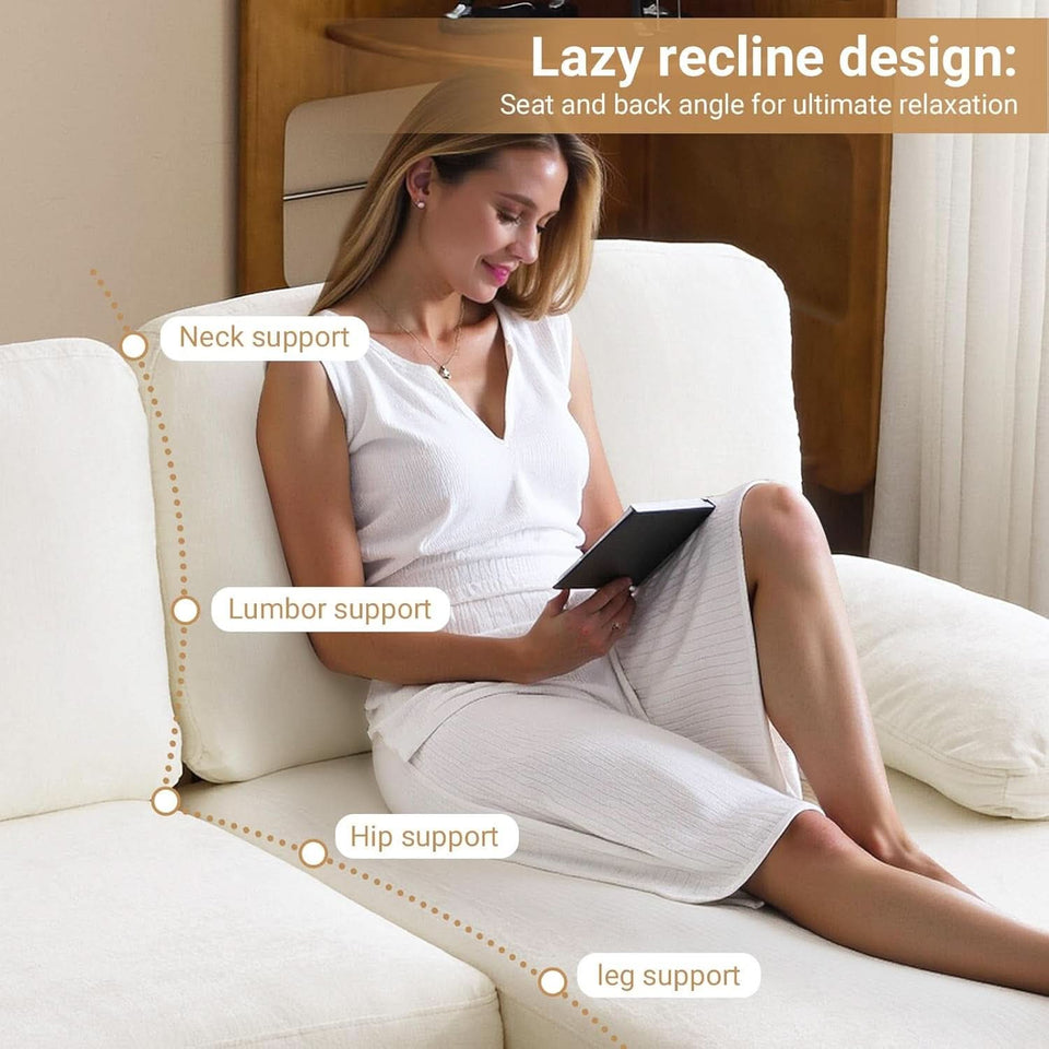 110 Inch Beige U Shaped Sectional Sofa For Living Room With Double Chaise And Comfortable Seating For Gatherings