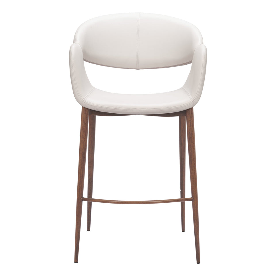 Limay Counter Stool Beige & Walnut