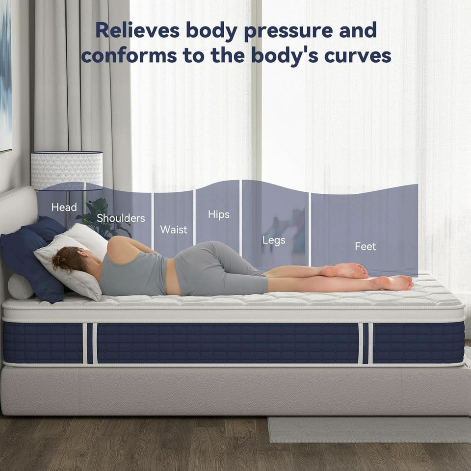 Queen Hybrid Mattress Gel Memory Foam Certipur US Certified