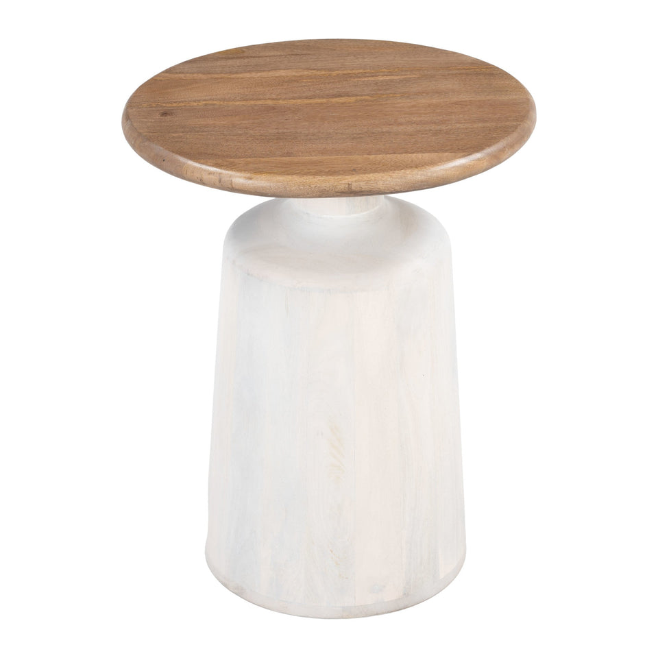 Goblet Side Table Brown & White