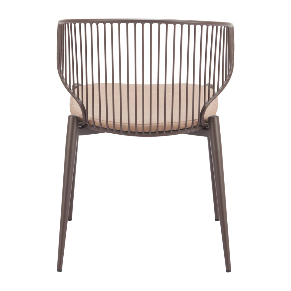 Silues Dining Chair (Set of 2) Taupe & Brown