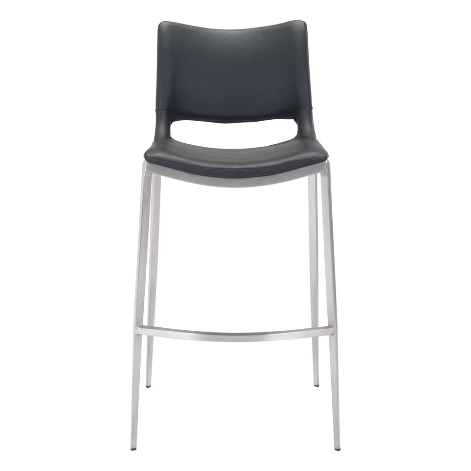 Ace Barstool (Set of 2) Black & Silver