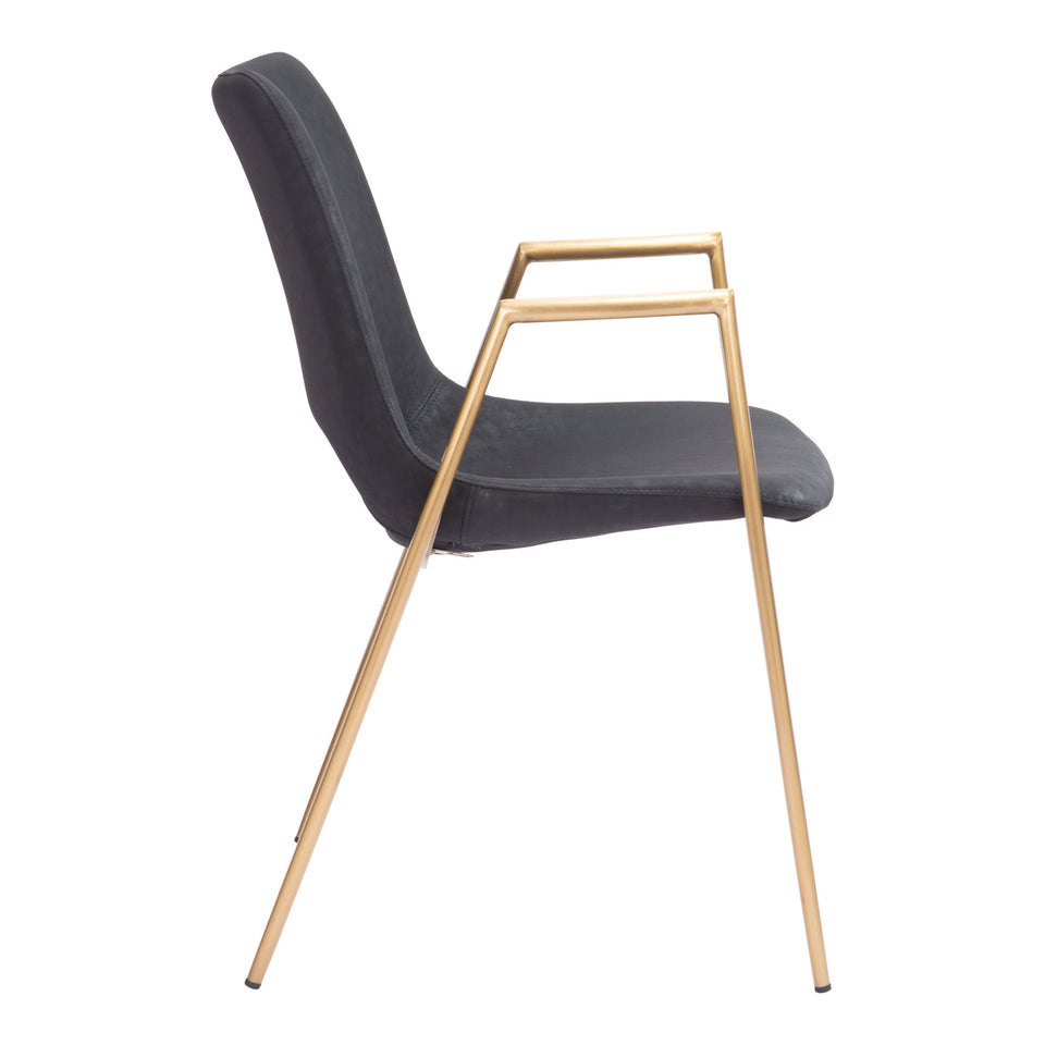 Desi Dining Chair (Set of 2) Black & Gold