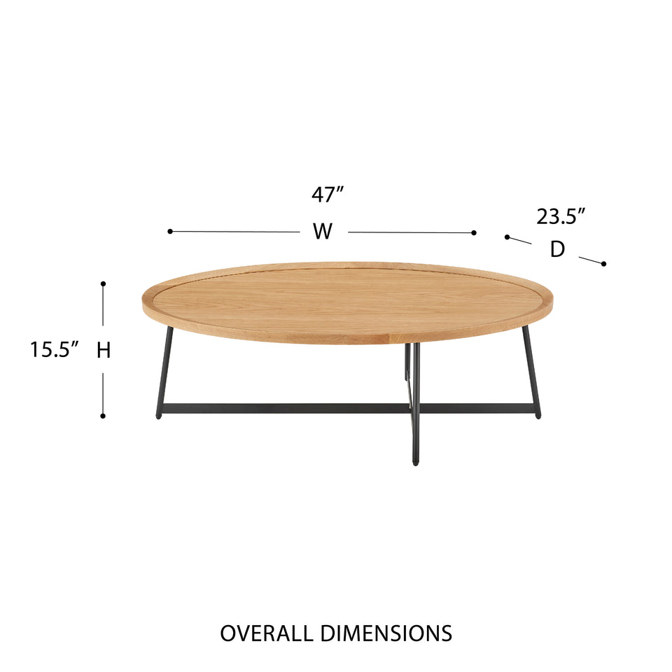 Niklaus 47" Oval Coffee Table
