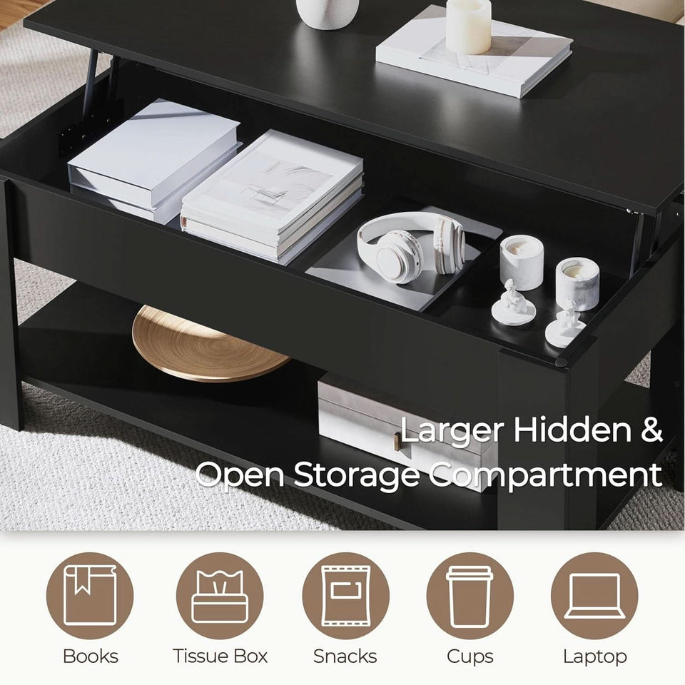 Lift Top Coffee Table With Hidden Compartment 47.5 Inch