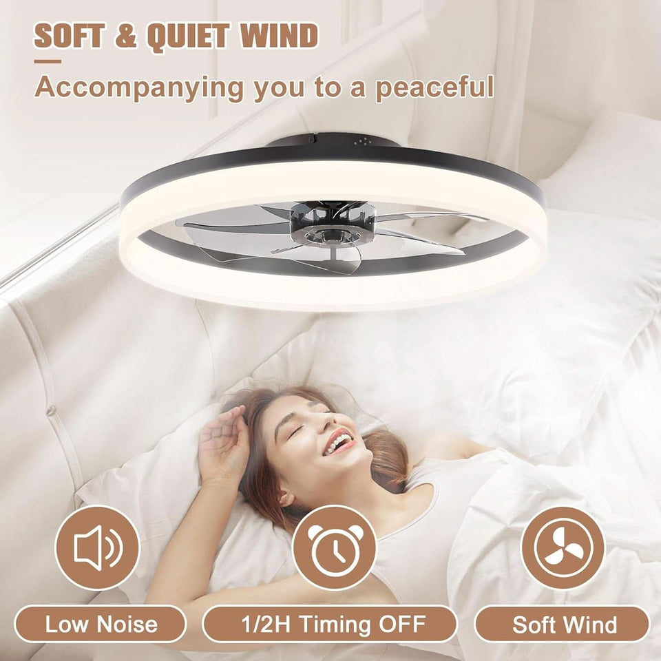 Low Profile Ceiling Fan With Dimmable LED Light 42 Inch