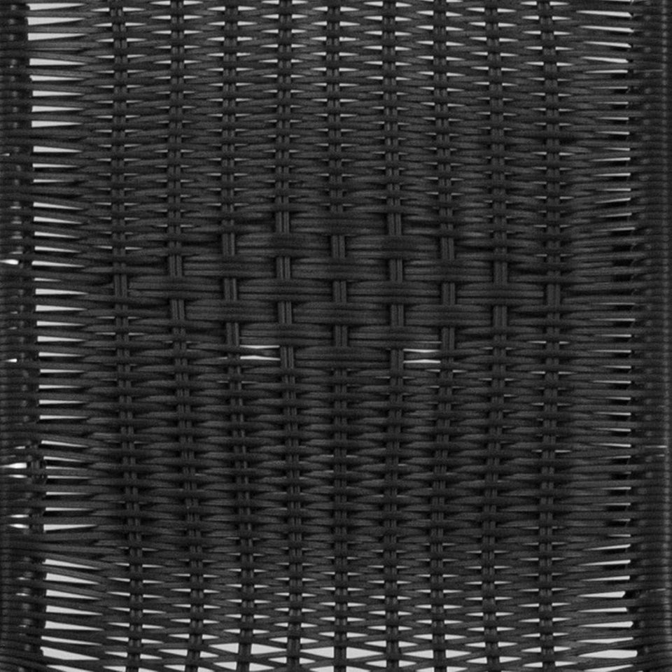 28 Inch Square Patio Table And Rattan Chairs Set Black