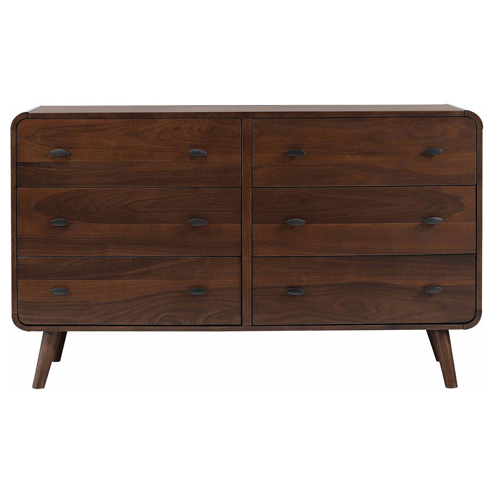 Robyn 6-drawer Bedroom Dresser Dark Walnut