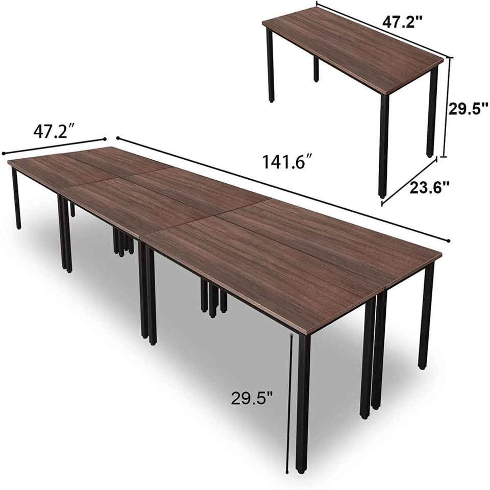 Durable Walnut Brown Conference Table For 14 Seats