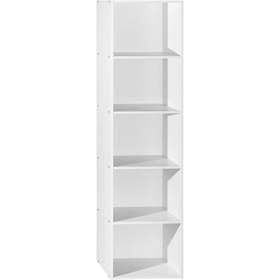 Slim Engineered Wood Bookcase With Storage For Living Room