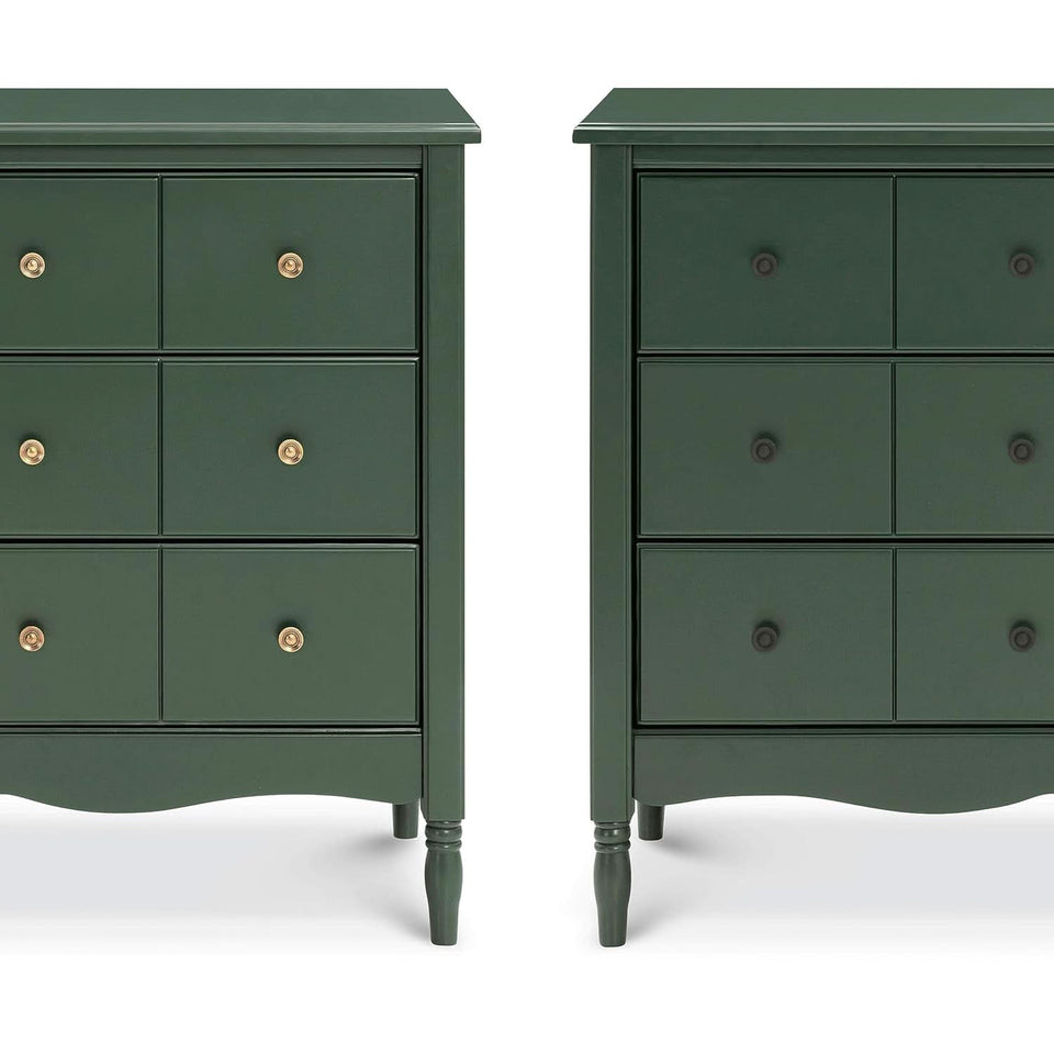 Liberty Forest Green Six Drawer Dresser With Knobs