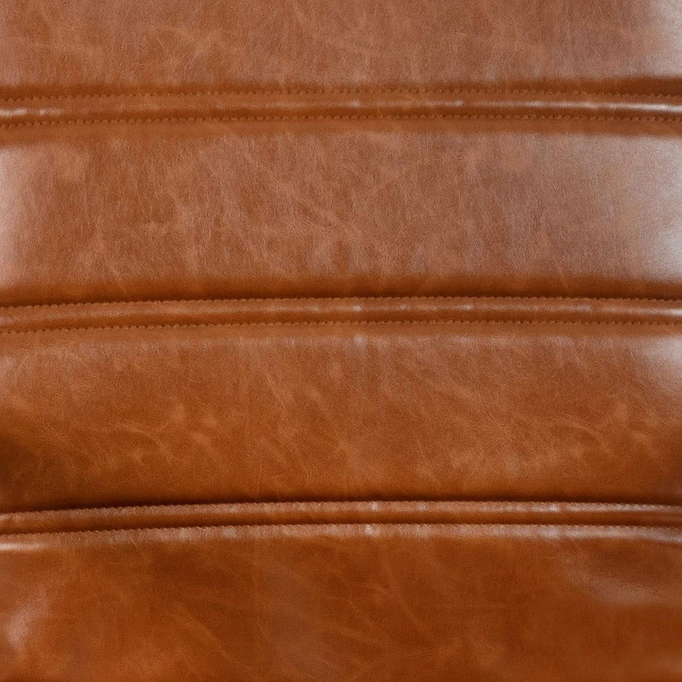 Whitney Mid-Back Leather Desk Chair Brown Black Adjustable Height