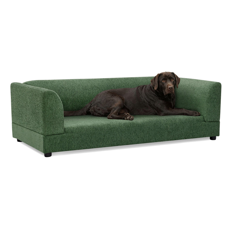 Oversized Pet Sofa for Medium & Large Dogs with Linen Upholstery - Olive Green