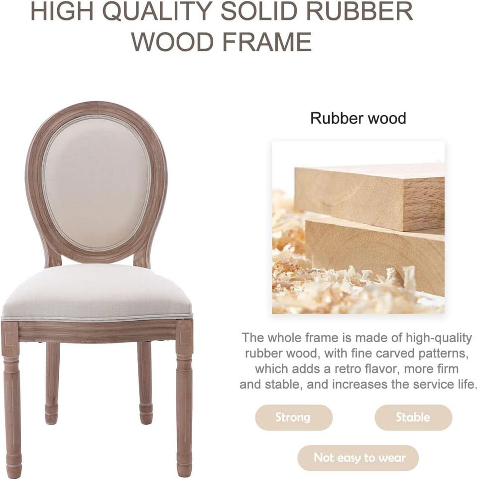 French Country Dining Chairs Set Of 4 With Carved Solid Wood Frames