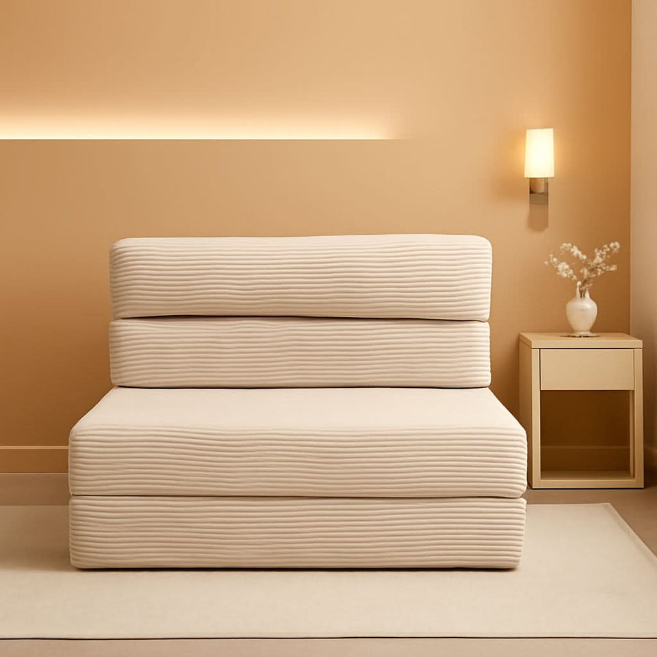 Corduroy Convertible Folding Sofa Bed With Mattress