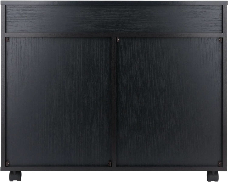 Black Halifax Two Door Storage Cabinet With Four Drawers
