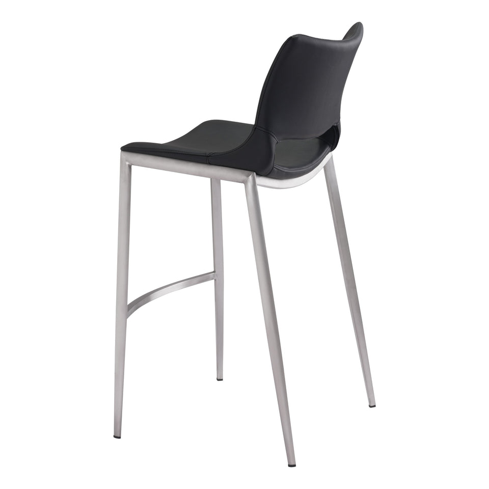 Ace Barstool (Set of 2) Black & Silver