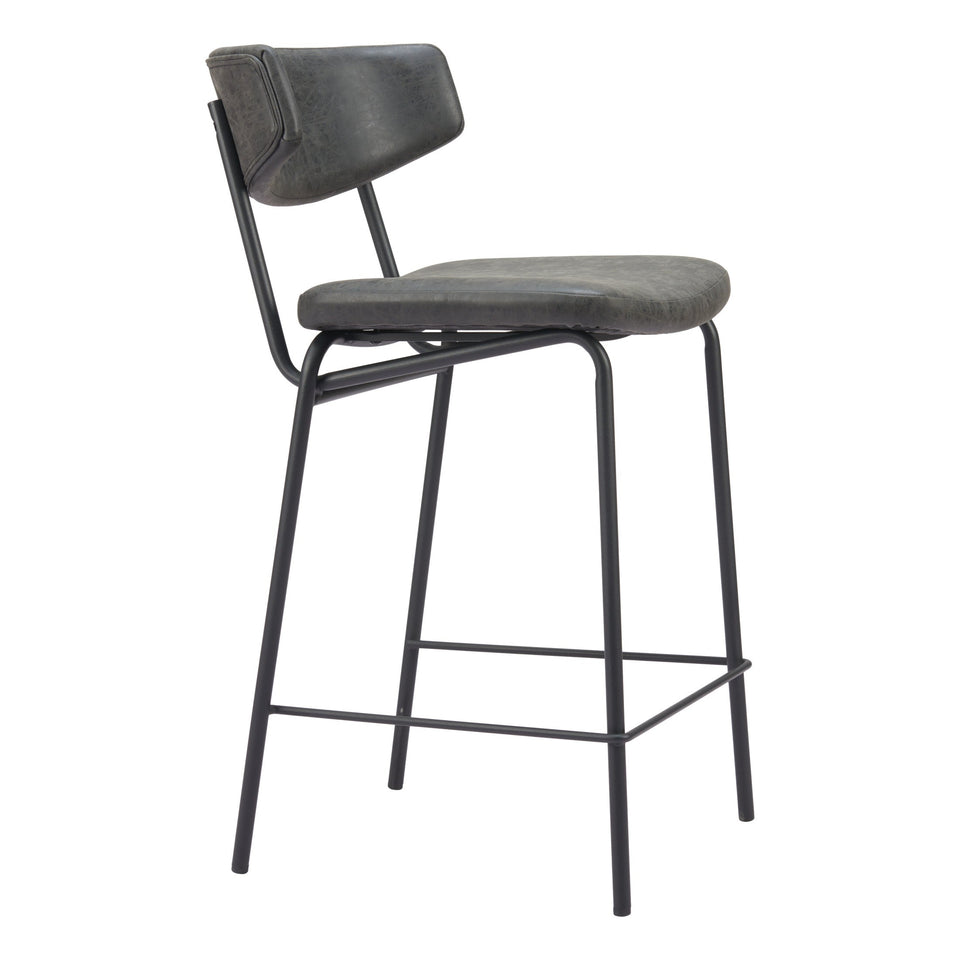 Charon Counter Stool (Set of 2) Vintage Black
