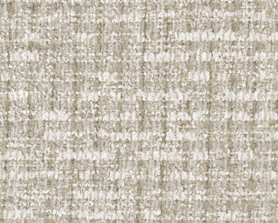 Beige Chenille Upholstered Ottoman With Cushioned Comfort