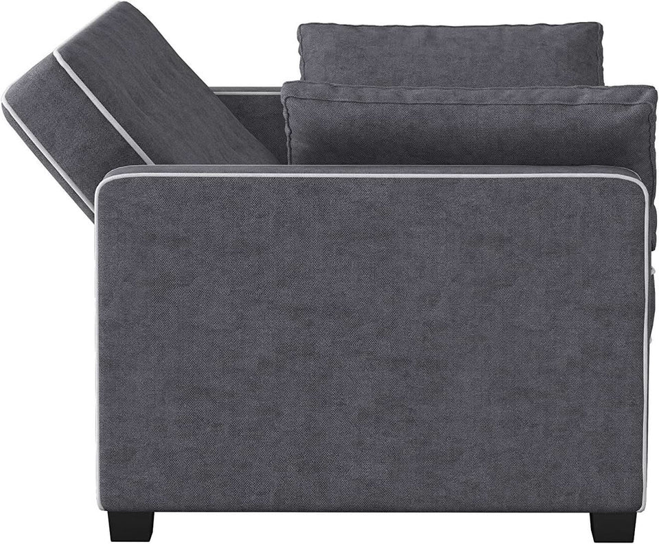 Ainsley Loveseat With Pull Out Sleeper Microfiber Charcoal