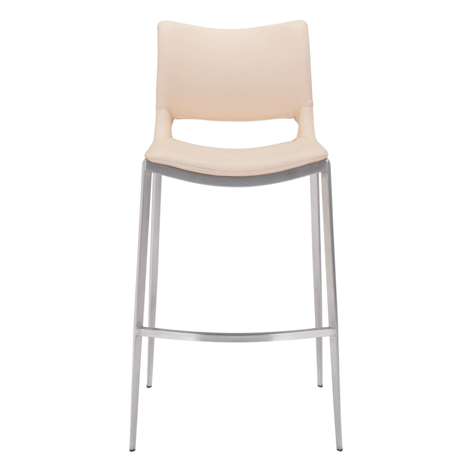 Ace Barstool (Set of 2) Light Pink & Silver