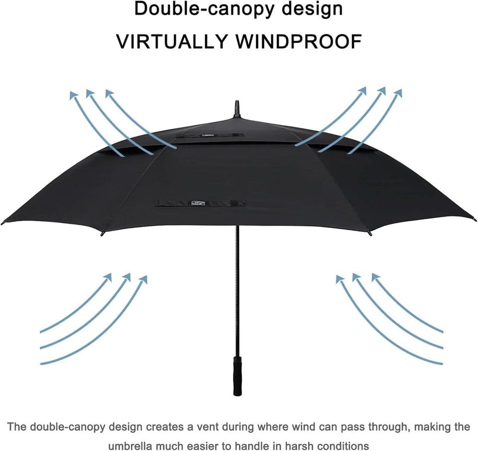 72 Inch Windproof Golf Umbrella Auto Open Double Canopy