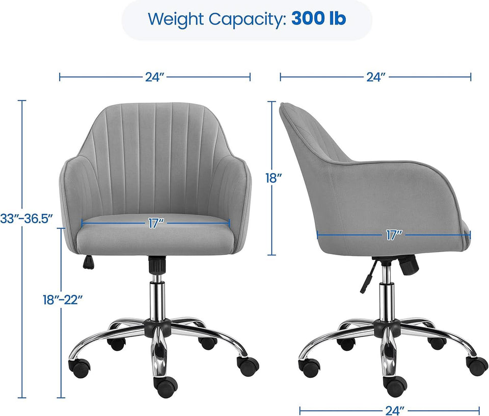 Velvet Desk Chair Height Adjustable Swivel Office Chair