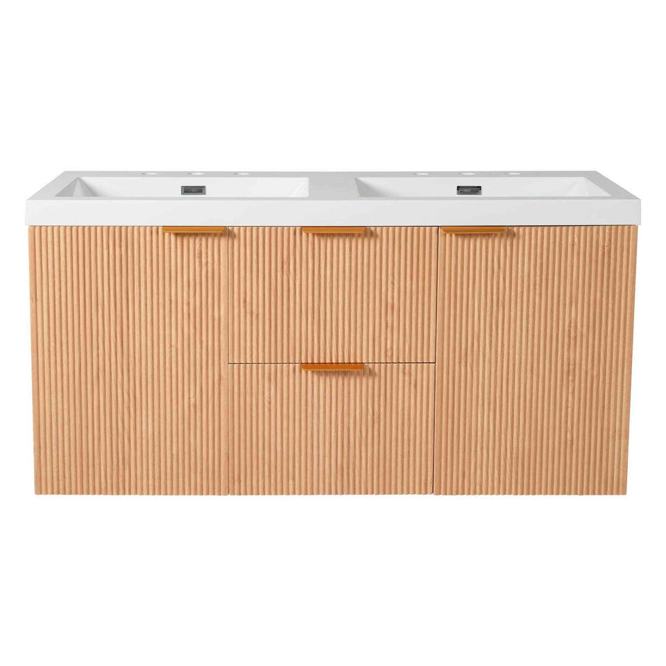 Modern Wall Mounted Bathroom Vanity, Soft Close Doors