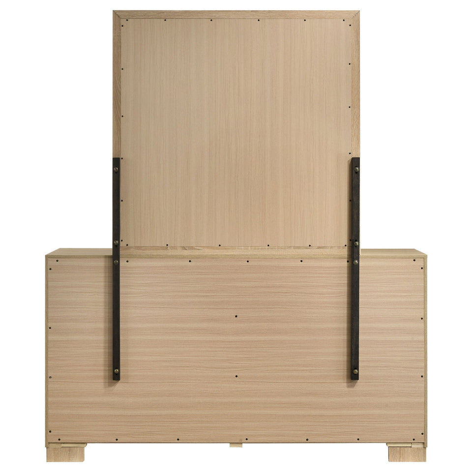 Arielle 6-drawer Bedroom Dresser with Mirror Light Oak