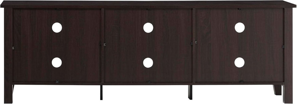 70 Inch TV Stand Espresso Finish With Adjustable Shelves