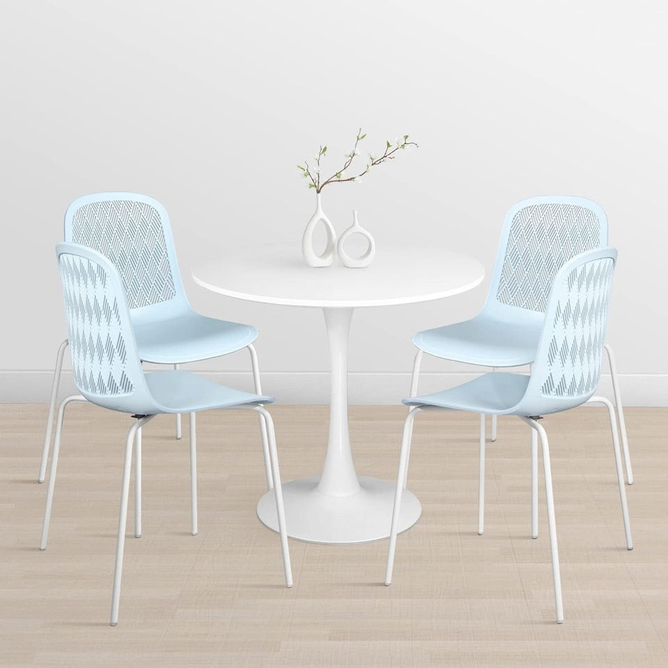 Armless Modern Chairs With Metal Legs Set Of 4 For Dining
