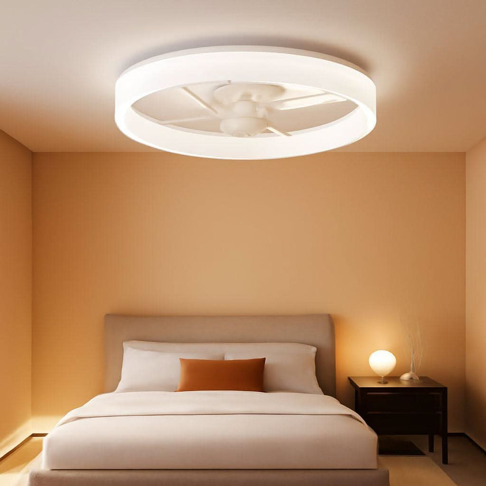 20 Inch Flush Mount Ceiling Fan With Light And DC Motor
