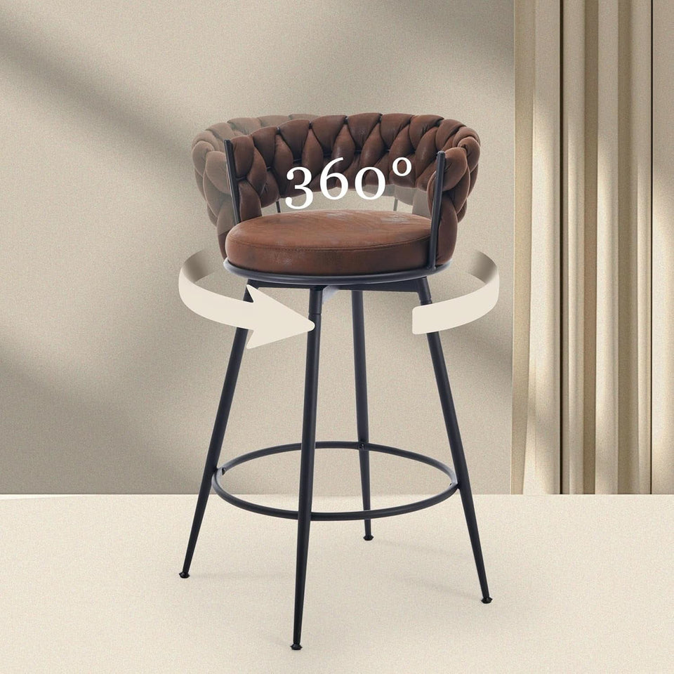 Modern Swivel Bar Stools Set of Two Stylish Design