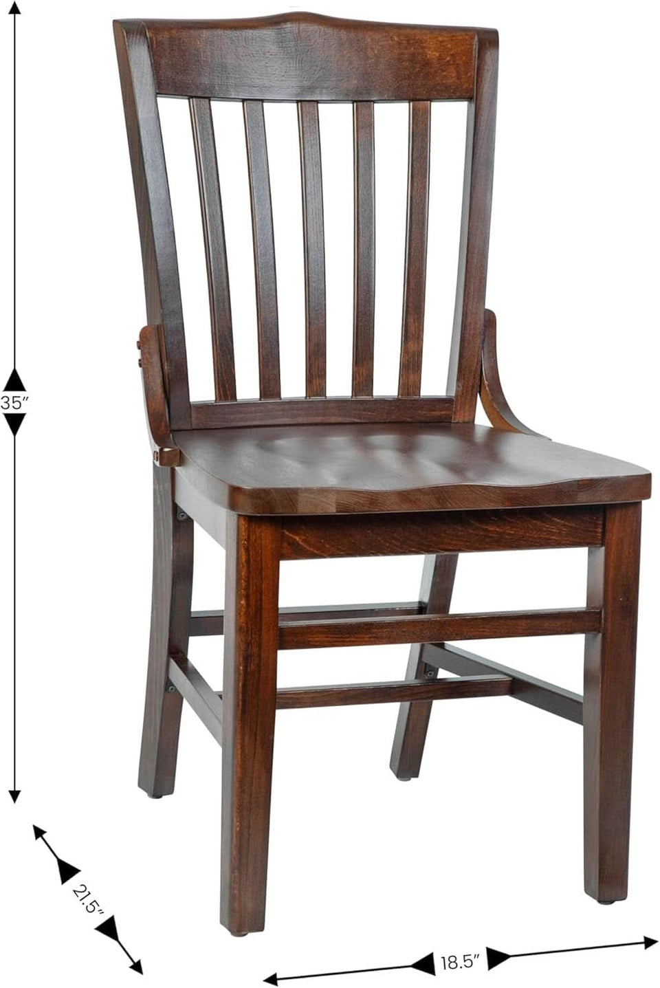 Mahogany Wood Dining Chair Walnut Finish Traditional Style