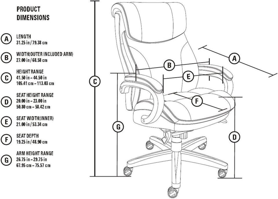 Bellamy Executive Office Chair With Memory Foam Cushions Brown Bonded Leather