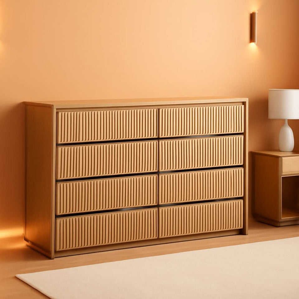 9 Drawer Dresser Chest With PolishedMarbleTabletop